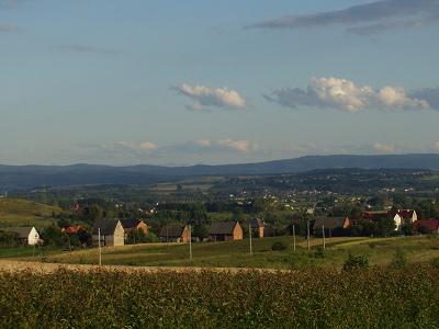 Tatra Mountains (far away, behind the hills)